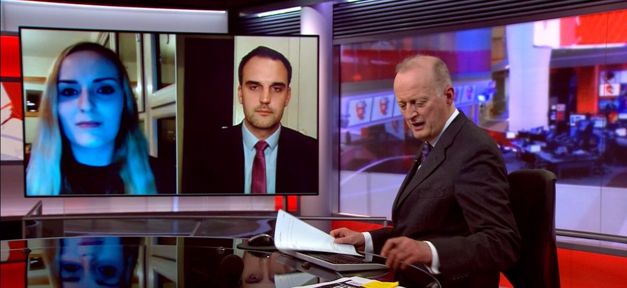 Reviewing the daily newspaper front pages on the BBC News Channel alongside presenter Shaun Ley and guest Kieran Andrews
