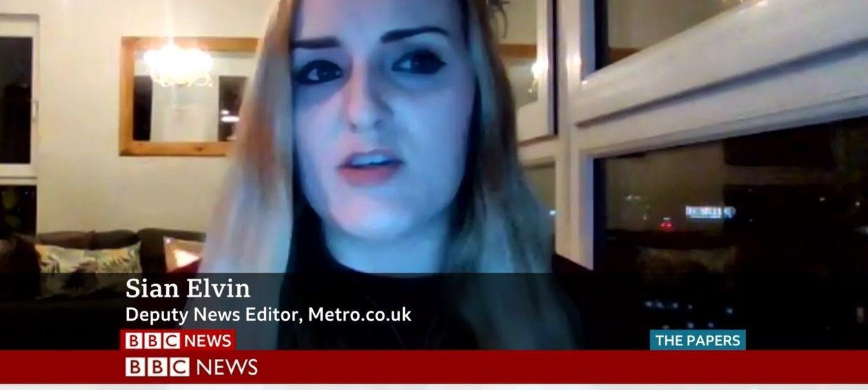 Reviewing the daily newspaper front pages on the BBC News Channel